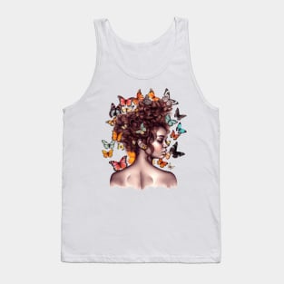 Afro Woman with Butterflies #1 Tank Top